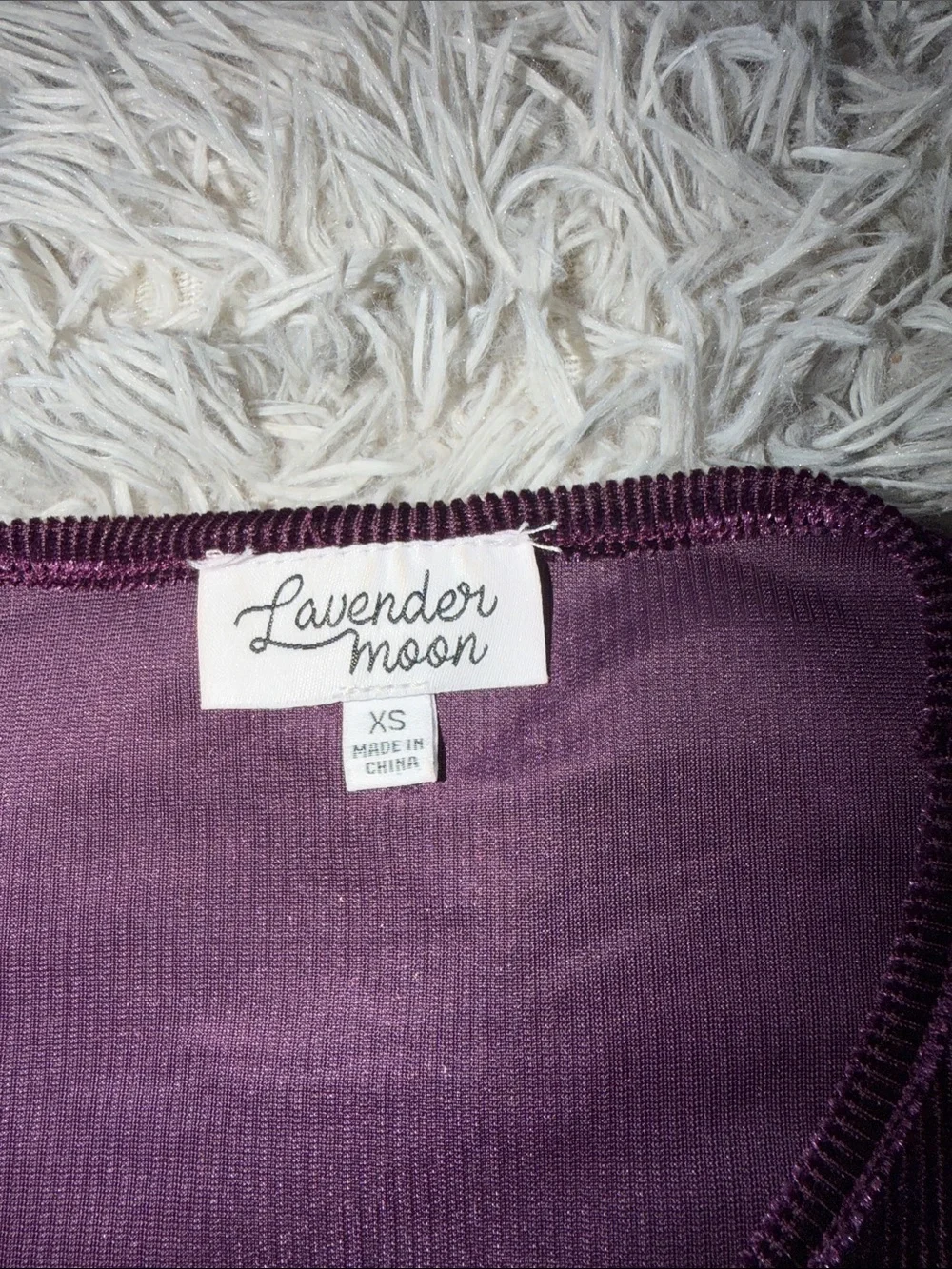 Lavender Moon Deep Purple Ruched Velvet Long-Sleeve Top
